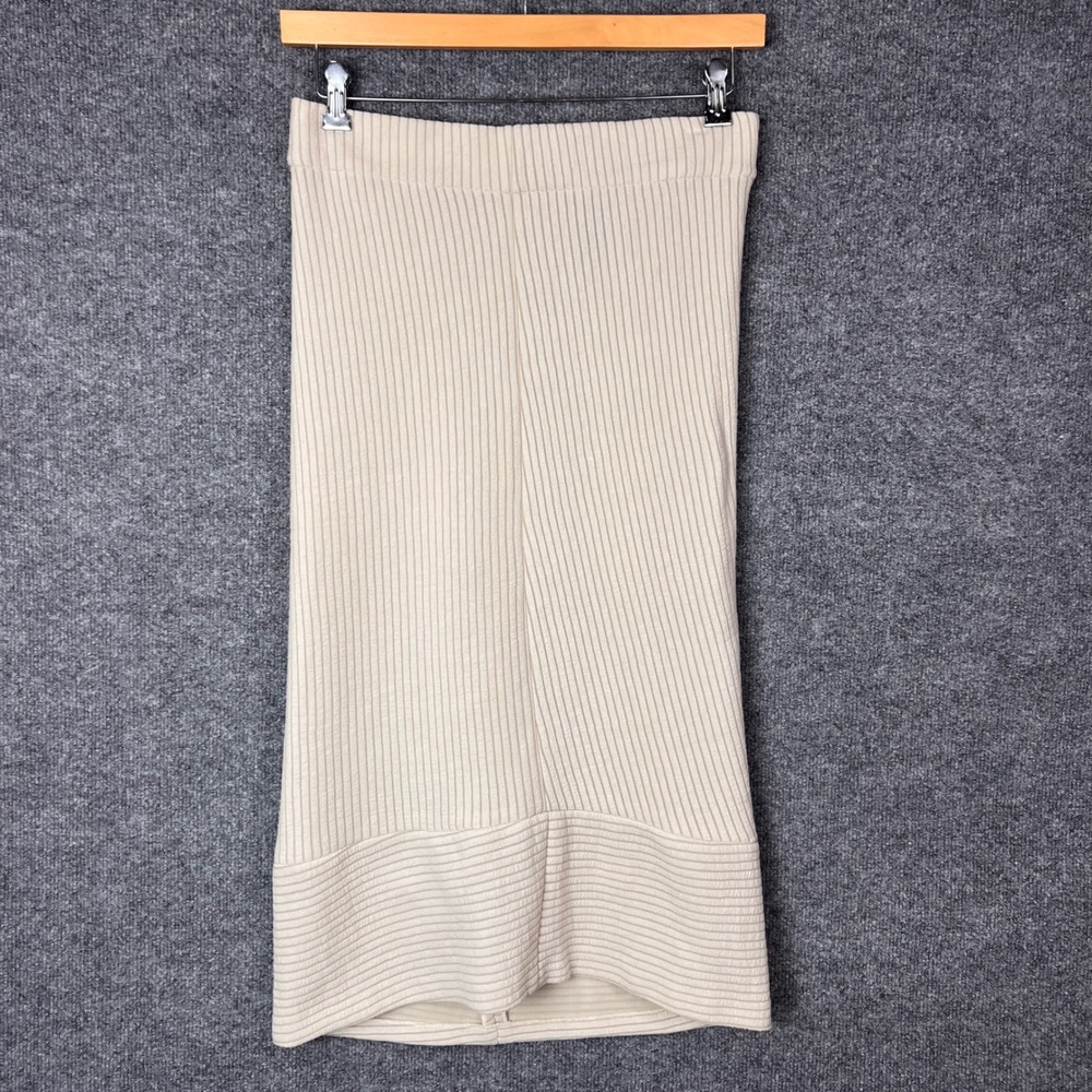 Zero + Maria Cornejo Beige Ribbed Knit Midi Skirt‎ Size 12